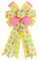 Tmflexe Große Osterkranz-Schleifen, rosa und gelb, Frühlingsschleifen, Eierkranz, Schleifen, 29 x 49,8 cm, bunte Karos, Frühlingsbänder, Jute-Ornamente für Haustür, Geschenkverpackung, Girlande,