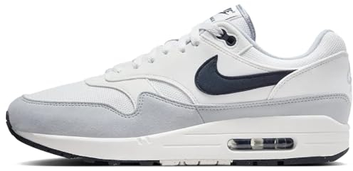 Nike Air Max 1 Herren Schuhe (FD9082-002, Platinum Tint/Wolf Grey/Dark Obsidian), Größe 43, Weiss/opulenter Garten, 43 EU