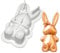 Moules en silicone pour fondant et gypse en forme de lapin - Moule à faire soi-même - Moule à gâteau en forme de lapin - Moule à gâteau au chocolat - Moule à gâteau pour résine époxy