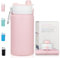 NAVTUE Faltbare Trinkflasche, 550 ml Faltbar Wasserflasche, BPA Free Wiederverwendbar Auslaufsicher Reise-Silikon-Wasserflasche für Reisen, Fitnessstudio, Wandern, Büro, Camping (Rosa)