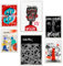 Nacnic 6er-Set Grafiti Pop Basquiat Warhol Gerahmtes Poster mit Design-Illustrationen zur Dekoration der Wände Ihres Zuhause Zimmer Büro Laden Malerei A3 & A4 Weißer Rahmen