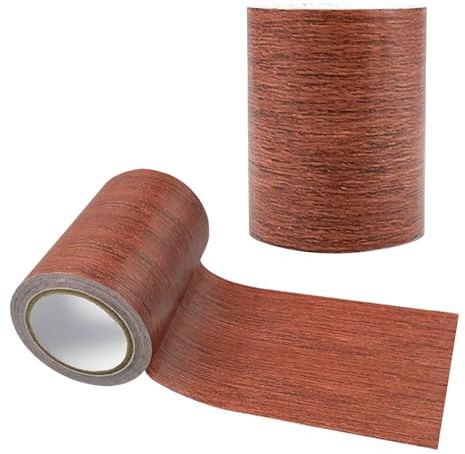 Aupawdy Nastro Adesivo ad Effetto Legno per Riparazione Pavimento e Mobili con Venature del Legno, 8cm x 4,57 m