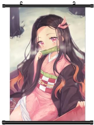 KARMA-X Großes 60x90CM Dämonen Slayer Rollbild | Anime Manga Stoffposter Wallscroll Poster Deko | Wanddeko Geschenk | Motiv: Nezuko