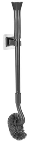 Beutrain Wall Mounted Toilet Brush - Plastic Long Handle Strong Cleaner for Deep Cleaning, Portable for Bathroom (Grey)