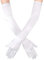 lokxmve Weiße Handschuhe Lang Satin Handschuhe Damen Elegant 1920er Classic Opernhandschuhe Abendhandschuhe für Damen Mädchen Hochzeit Prom Fasching Party Halloween Karneval Kostüm Zubehör
