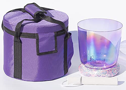 8 inch F Note Heart Chakra Crystal Singing Bowl, Alchemy Bowl with Carrying Case Suede Mallet & O-ring, Sound Bowl for Yoga Meditation & Sound Healing(440Hz,With case)