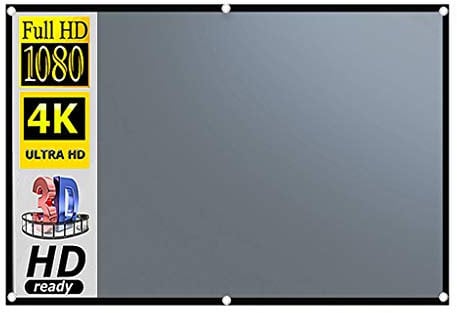 Projector Screen 4:3 Projector Anti Light Curtain 84/100/ 110 Portable 3D Projection Screen with Black Border and Holes(106 inch)