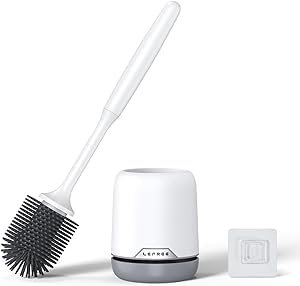 lvifloae Toilettenbürste zur Wandmontage, Silikon-Kunststoff-Reinigungsbürste. Hocheffiziente, wandmontierte Bidetbürste mit langem Bürstenkopf und Silikon, kein Problem (Type 1)