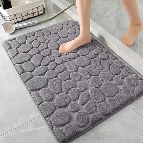 AMFUN Tappeto da bagno in Flanella, Tappeto Bagno Assorbente, Tappetino Antiscivolo Doccia per il bagno e il soggiorno, 50 x 80 cm, Assorbente, Lavabile