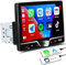 Single Din Car Stereo 7 Inch Touch Screen Car Radio with Carplay Android Auto Mirror Link Steering Wheel Control Bluetooth FM Radio EQ 7 Color Light Car MP5 Player