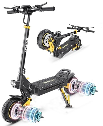 iENYRID Electric Scooter for Adults, Off-Road Escooter, 47 Miles Range with Cuise Control, 20.8Ah High Capacity Battery, Dual Motors and Hydraulic Shock Absorber, Folding All-Terrain Scooters
