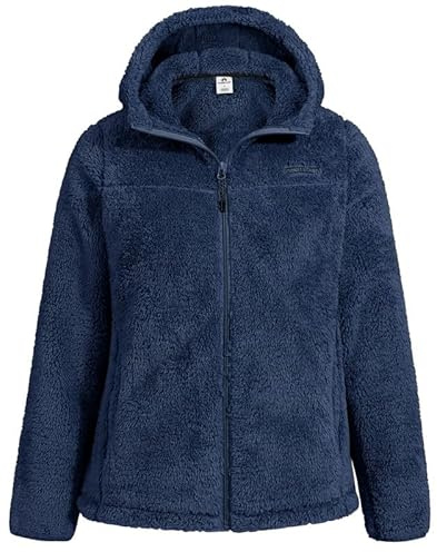 Pioneer Camp Veste Polaire Femme à Capuche Chaude et Légère Zippée | Polaire double face douce et chaude, légère. Capuche coupe-vent, 4 poches pratiques et bas ajustable