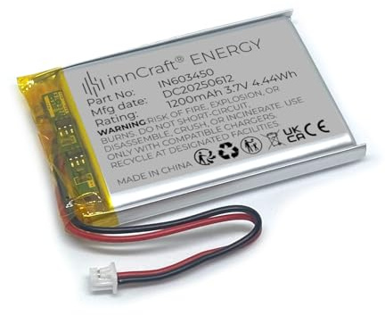 Lithium Polymer Akku innCraft Energy 1200mAh 3.7V, 52x34x6 Modell 603450 2P Molex 51021-020 1.25mm Anschluss