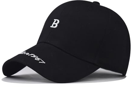 B Boston Basecap Klassische Retro Baumwolle Cap Unisex Baseball Cap Outdoor Cap, Schwarz2, L