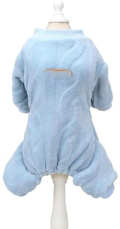 Hundepullover Warmer Hundeoverall-Pyjama for kleine und mittelgroße Hunde(Blue,M)