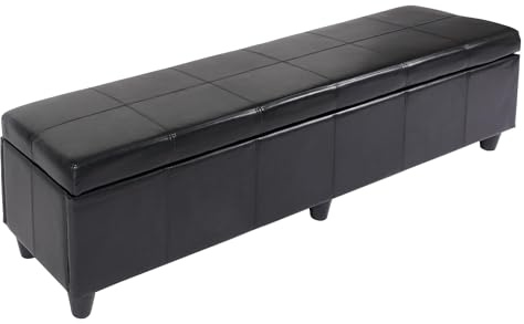 Berlinlodge Bank Sitzbank mit Aufbewahrung Lars XXL HxBxT 45x180x45cm Creme Kunstleder Stauraum groß platzsparend Wohnzimmer Kinderzimmer Schlafzimmer