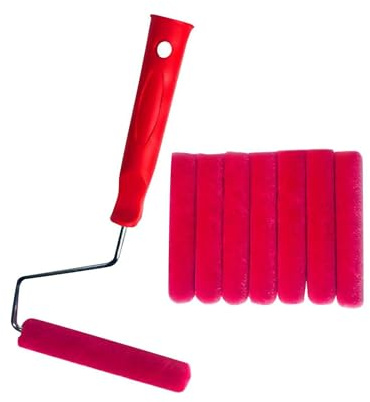 kesurpae Mini Farbroller, Grundierungen und Lacke, hochdichtes Roller Set inklusive, für Anfänger und Profis, einfache Farbrollerherstellung für Heimwerkerprojekte