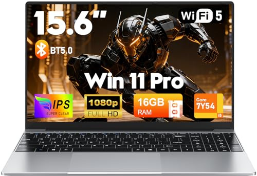 FUNYET Laptop,15.6 Inch 16GB RAM 512GB SSD, Core i5-7Y54 Processor Notebook, FHD 1920 x 1080 Display, Support WiFi 5, BT5.0, USB3.0 * 2, 5000mAh Battery Computer,Backlit Keyboard