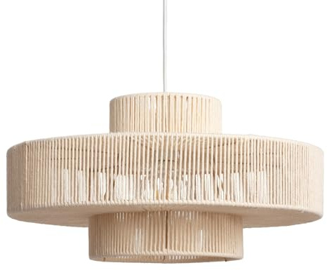 LEDKIA LIGHTING Pendelleuchte aus Baumwollseil Alma M Beige E27