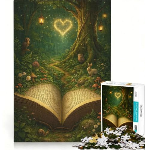 Puzzles pour Adolescents 1000 pièces Forêt enchantée, Livre, Jeux de détente, Analyse et logique, Cadeau d'anniversaire, Cadeau de Voyage, 38x52cm