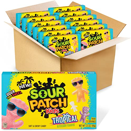 SOUR PATCH KIDS Tropical Soft & Chewy Candy, Valentines Candy, 340 - 100 ml Boxen