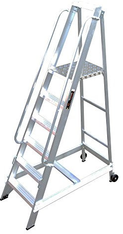 TB Davies 4 Tread Industrial Aluminium Warehouse Step - Class 1 Materials, 150kg Work Load Capacity, Made in The UK