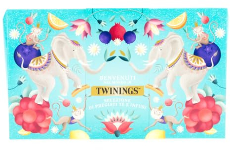 Twinings, Selezione di Otto Varietà di Tè e Infusi Pregiati, Gusto Autentico, Idea Regalo per Amanti del Tè, Edizione 2024, Confezione in Cartone da 40 Filtri