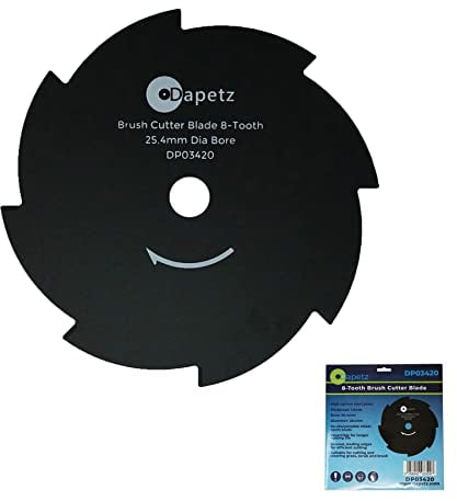 Dapetz ® Brush Trimmer Strimmer Cutter Gardening Blade 25.4mm Bore Strimmer/Brush Cutter Blade 8 Teeth Carbide Tipped Brush Grass Trimmer, Weed Eater