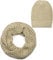 styleBREAKER Strick Loop Schal und Mütze Set, Loch Muster Strickschal mit Beanie Strickmütze, Winter, Unisex 01018210, Farbe:Creme-Beige