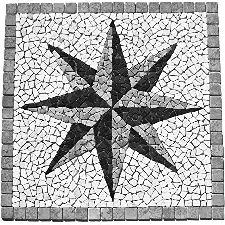 RO-007 Marmor Rosone Einleger Mosaikfliesen Fliesen Lager Verkauf Stein-Mosaik Herne NRW