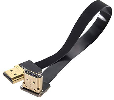 cablecc CYFPV FPV HDMI macho a ángulo superior 90D HDMI macho HDTV FPC cable plano para FPV HDTV Multicopter fotografía aérea (20 cm)