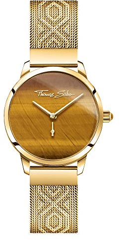 THOMAS SABO Damen Analog Quarz Uhr mit Edelstahl Armband WA0364-264-205-33 mm