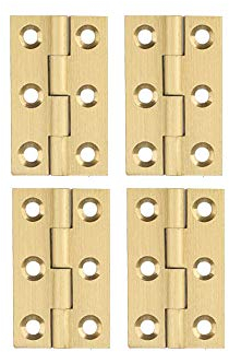 YOFASEN Copper Small Hinges - Brass Folding Butt Hinges for Furniture Cabinet, Gold, 1.5 Inch(38x23x1.2mm) - 4pcs
