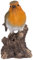Hi-Line Gift Ltd. Motion Activated Singing Robin ON Stump, braun; orange
