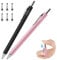 Mixoo Tablet Stift für Alle Tablets, 2er-Pack Tablet Stift Universal Stylus Pen mit 6 austauschbaren Disc-Tipps, kompatibel mit iPad, Smartphones, Huawei, Samsung Galaxy Tablet (Schwarz/Roségold)