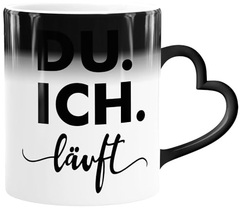 SpecialMe® Tasse mit Herz-Henke Farbwechsel Liebesspruch Du Ich Läuft Geschenk-Idee Liebe Valentinstag Freund/Freundin/Partner Weiss Magic-Herz-Tasse