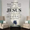 Wandaufkleber PVC Abnehmbarer Wandtattoo Jesus Name Messias Worte Schlafzimmer Wohnzimmer Jesus Meister Religiöse Beschriftung Küchendekoration 65X56Cm