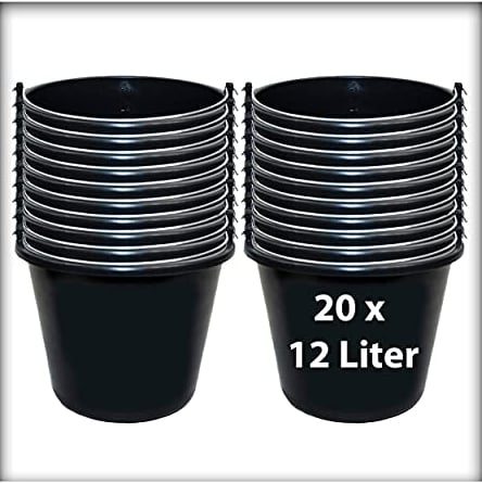 Kieskönig 20 STK. 12 l Baueimer Zementeimer Mörteleimer Eimer mit Henkel Ernteeimer Putzeimer Wassereimer