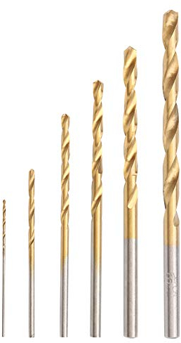 60Pcs Mini Hand Drill High Speed Steel Plating Titanium Left Hand Spiral Drill Bit Straight Hand Twist Drill Tool for Drilling Jobs