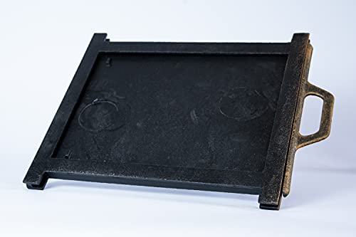 SEZAM Throttle Slide for air Regulation Made of cast Iron, Flue Gas Throttle, Chimney Damper - for Pizza Oven - Bread Oven - Stone Oven - Wood Oven, 42 x 1.9 x 33 cm, Painted Old Gold