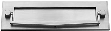 Victorian Solid Brass Traditional Sprung 10 or 12 Letter Postal Knocker Plate - Satin Chrome (10 x 3 Postal Knocker Plate)