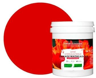 BOX DECO COULEURS Peinture naturelle écologique intérieur extérieur aspect satin Natura - 1L, Orange Madagascar