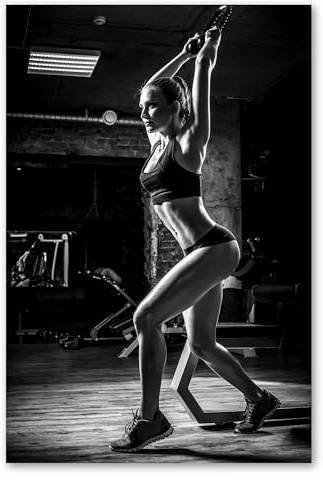 Postereck - 1215 - Frau, Fitness Training Sport Sexy Motivation - Wandposter Fotoposter Bilder Wandbild Wandbilder - Leinwand - 60,0 cm x 40,0 cm