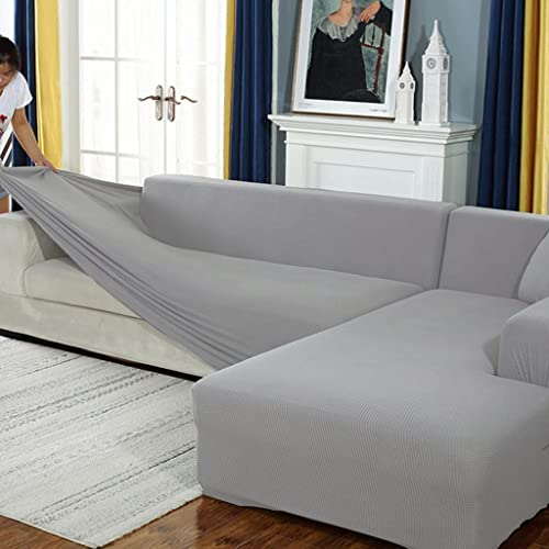 AYouge Sofabezug,Sofabezug Ecksofa-Sofabezug Stretch Sofabezug mit festem Schaumstoffstab für 1/2/3/4 Sitzer(L-förmiges Ecksofa erfordert Zwei)