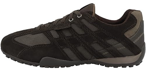 Geox Uomo Snake K, Scarpe da Ginnastica, Dk Coffee Dove Grey, 39 EU