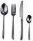 Villa d'Este Home Tivoli Set 24 Posate in Acciaio Inox, Nero Lucido, Cut