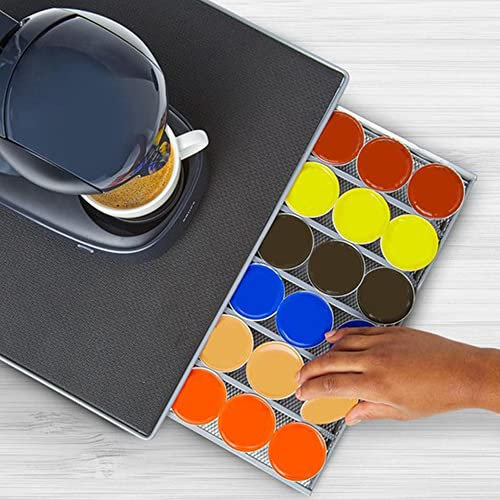 Tiroir de Rangement 36 Pièces pour Dosettes, Porte Capsules Dolce Gusto, Support à Capsules à Café, Support pour Machine à Café Avec Organisateur de Dosettes (36 Capsules Dolce Gusto, Gris)