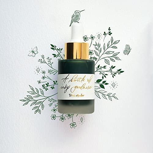 Tom’s Studio Calligraphy Ink | 30ml, Forest Green| Water-Resistant Ink for Dip Pens & Brushes, with Pipette