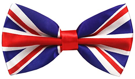 Rosiika Union Jack Krawatte – Britische Union Jack Flagge Krawatte – Königskrönung Hals Krawatte Fliege, Fliege Union Jack, Einheitsgröße