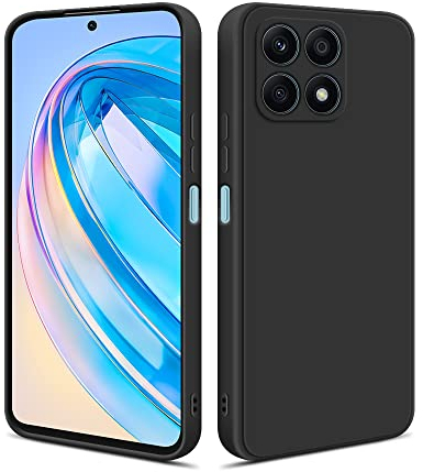 HS Products HSP Cover per Honor X8a [repellente alla polvere] Custodia protettiva in silicone TPU premium | antigraffio antiurto | Protezione della fotocamera | Vestibilità sottile | Nero